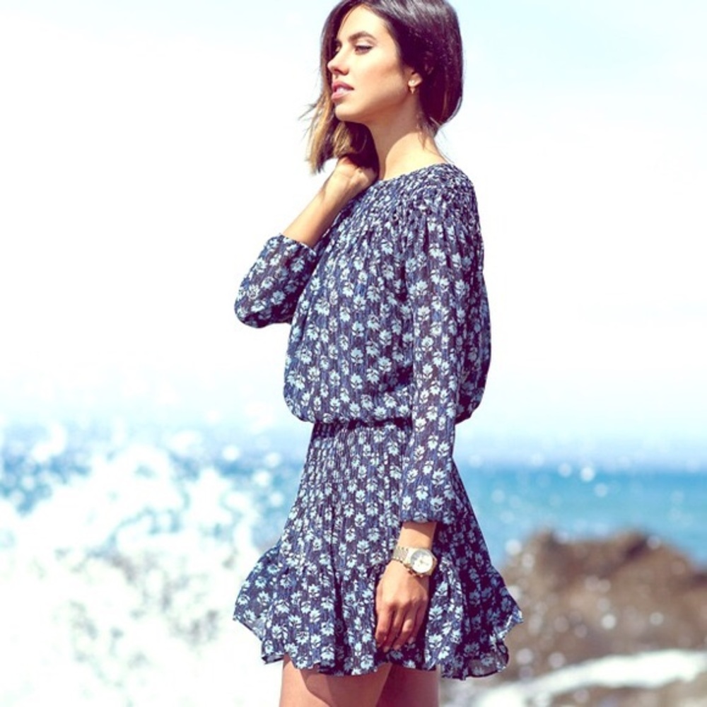 Michael Kors Heritage Blue Smock Drawstring Dress